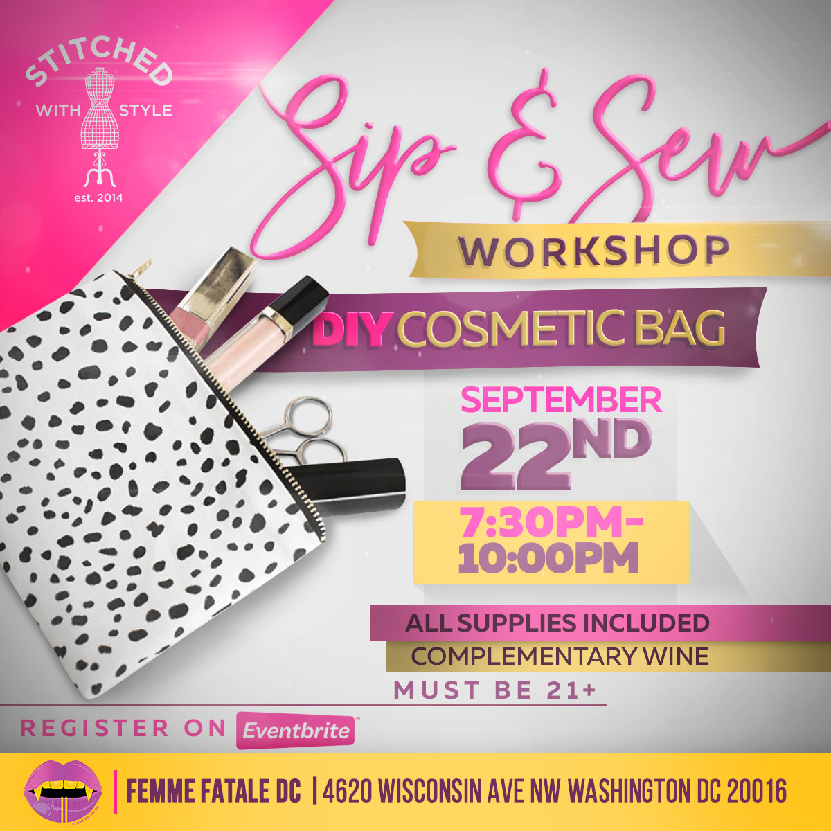 STITCHED WITH STYLE: SIP & SEW WORKSHOP