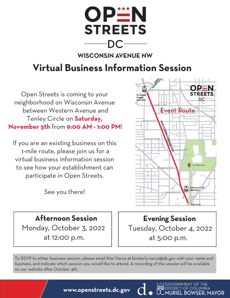 Open Streets Info Session flyer